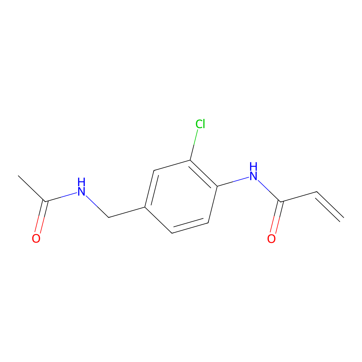 N-[2-chloro-4-(acetamidomethyl)phenyl]prop-2-enamide molecular structure, CAS 2097882-75-0