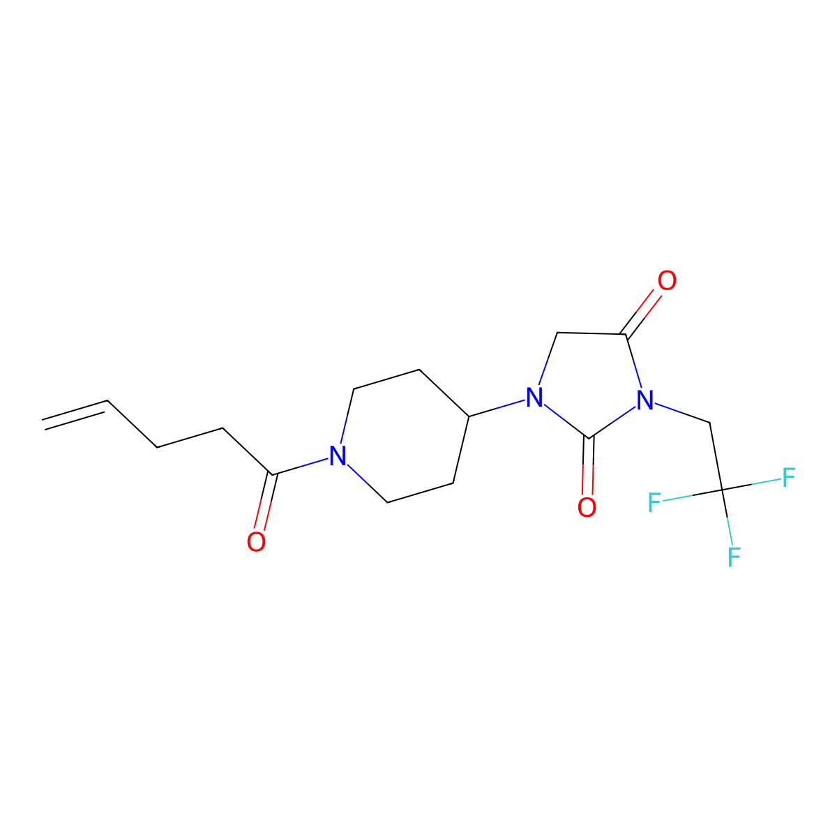 1-[1-(Pent-4-enoyl)piperidin-4-yl]-3-(2,2,2-trifluoroethyl)imidazolidine-2,4-dione molecular structure, CAS 2097882-77-2