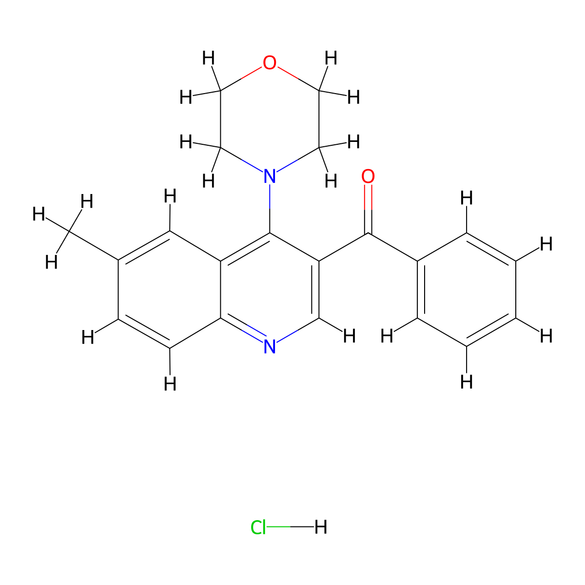 3-Benzoyl-6-methyl-4-(morpholin-4-yl)quinoline hydrochloride molecular structure, CAS 2097883-14-0