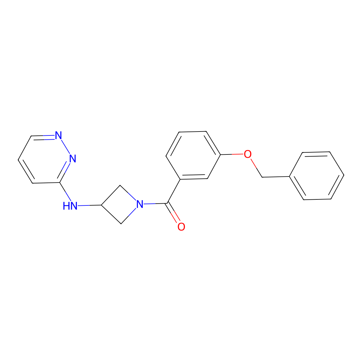N-{1-[3-(benzyloxy)benzoyl]azetidin-3-yl}pyridazin-3-amine molecular structure, CAS 2097883-20-8