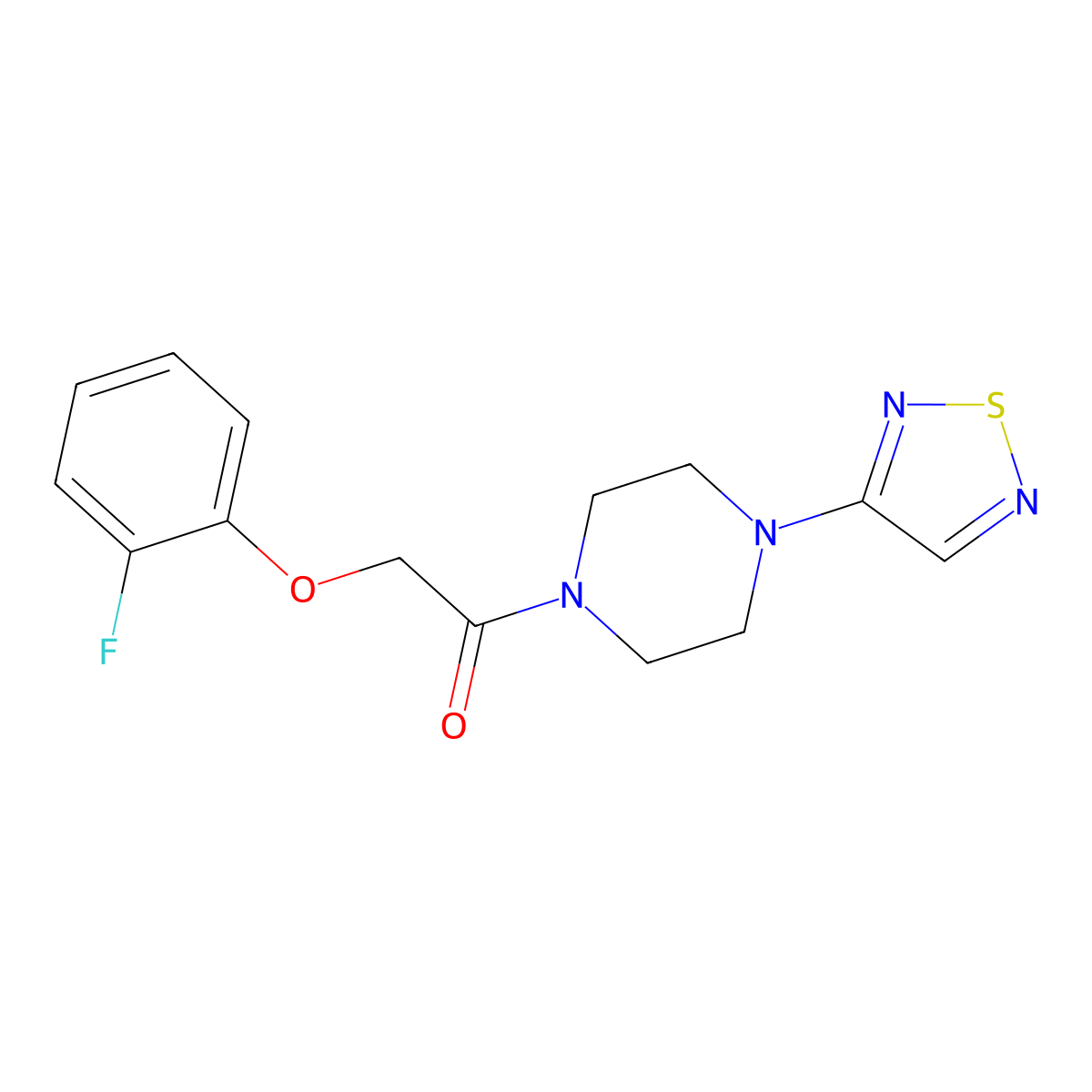 2-(2-Fluorophenoxy)-1-[4-(1,2,5-thiadiazol-3-yl)piperazin-1-yl]ethan-1-one molecular structure, CAS 2097883-24-2