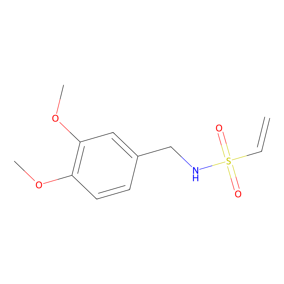 N-[(3,4-dimethoxyphenyl)methyl]ethene-1-sulfonamide molecular structure, CAS 2097883-27-5