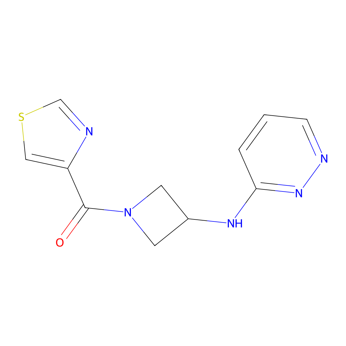 N-[1-(1,3-thiazole-4-carbonyl)azetidin-3-yl]pyridazin-3-amine molecular structure, CAS 2097883-29-7