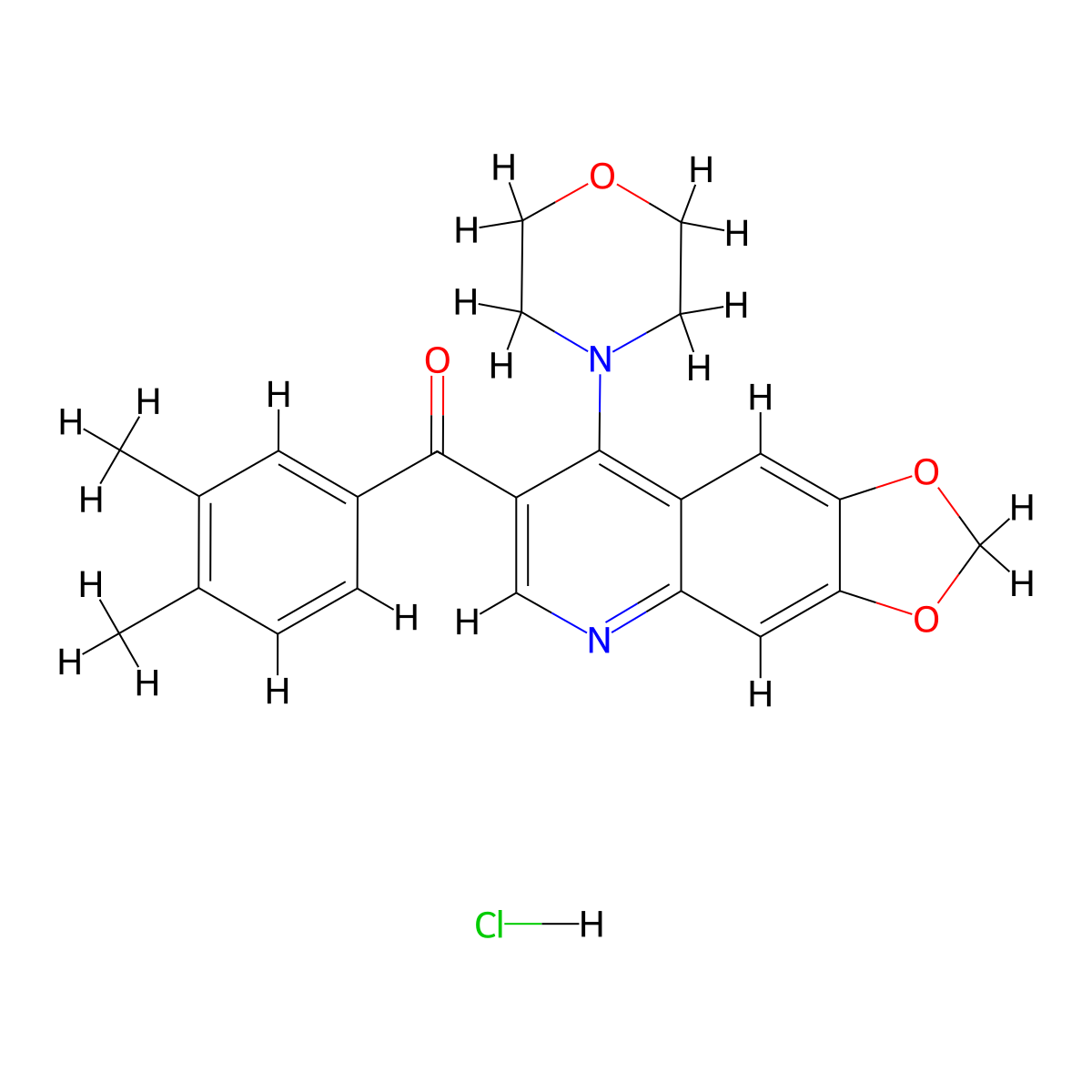 4-[7-(3,4-dimethylbenzoyl)-2H-[1,3]dioxolo[4,5-g]quinolin-8-yl]morpholine hydrochloride molecular structure, CAS 2097883-30-0