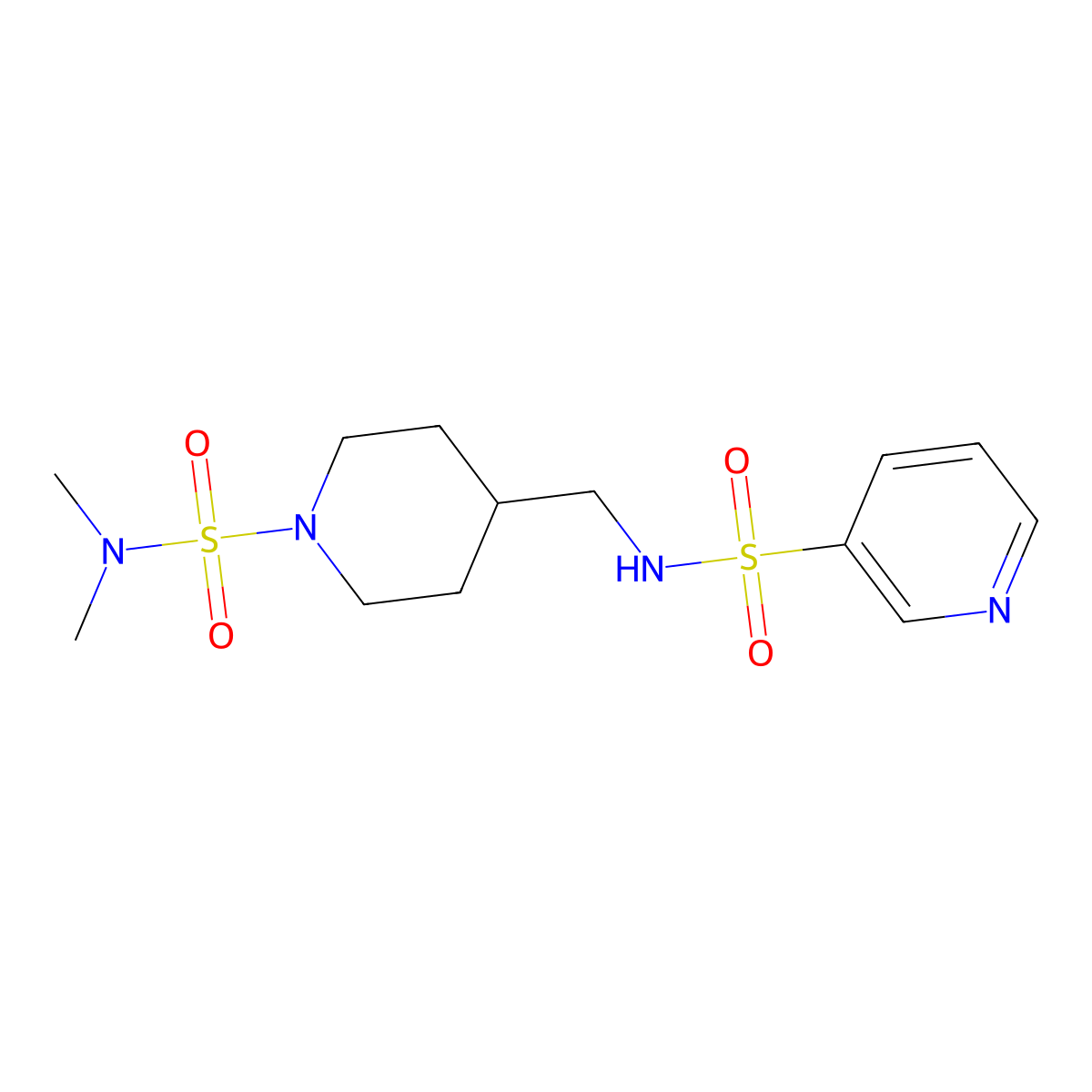 N-{[1-(dimethylsulfamoyl)piperidin-4-yl]methyl}pyridine-3-sulfonamide molecular structure, CAS 2097883-31-1