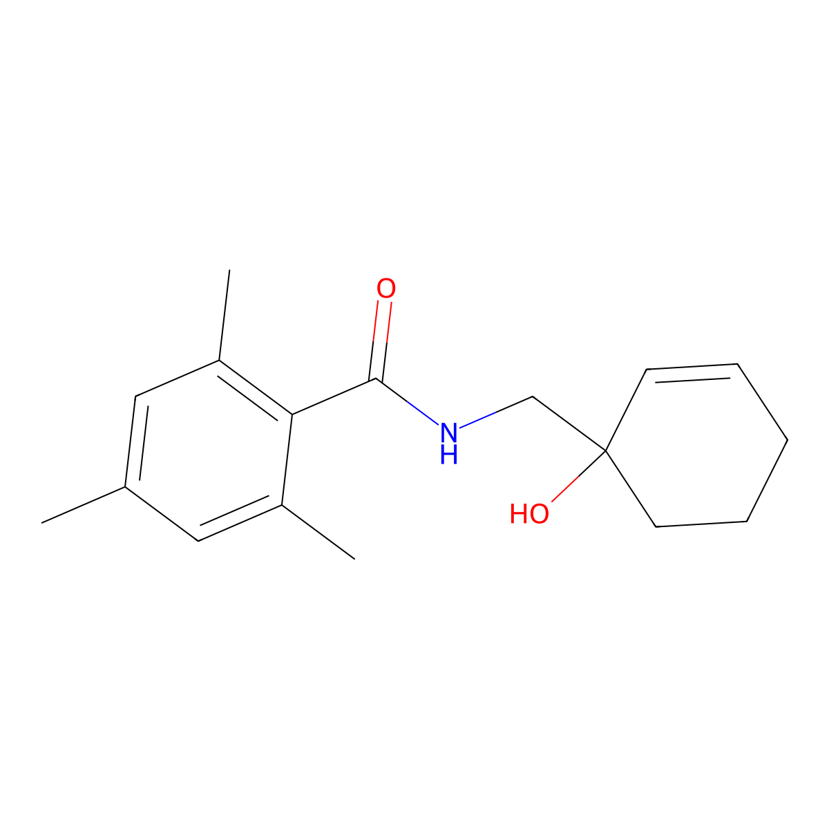 N-[(1-hydroxycyclohex-2-en-1-yl)methyl]-2,4,6-trimethylbenzamide molecular structure, CAS 2097883-45-7