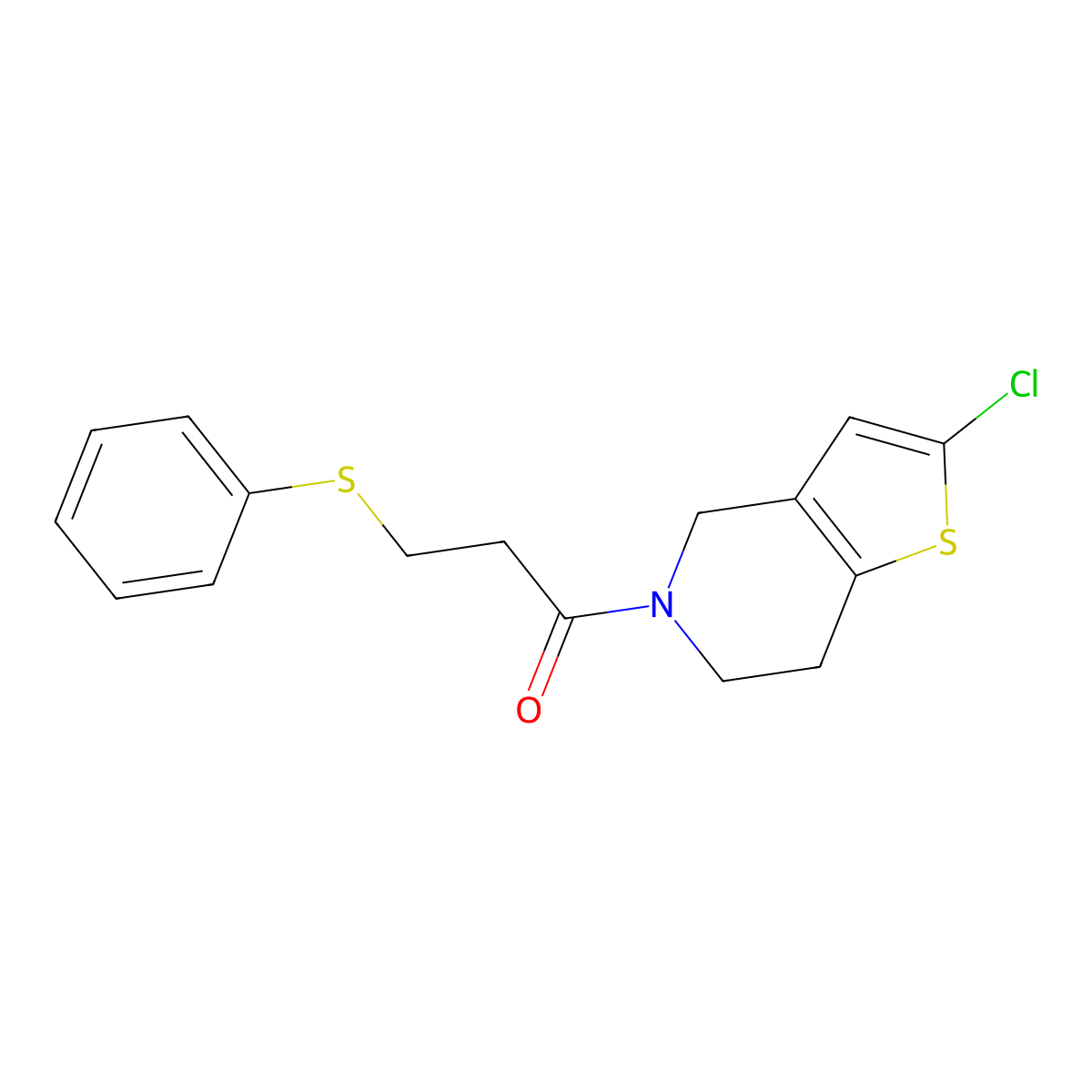 1-{2-chloro-4H,5H,6H,7H-thieno[3,2-c]pyridin-5-yl}-3-(phenylsulfanyl)propan-1-one molecular structure, CAS 2097883-48-0