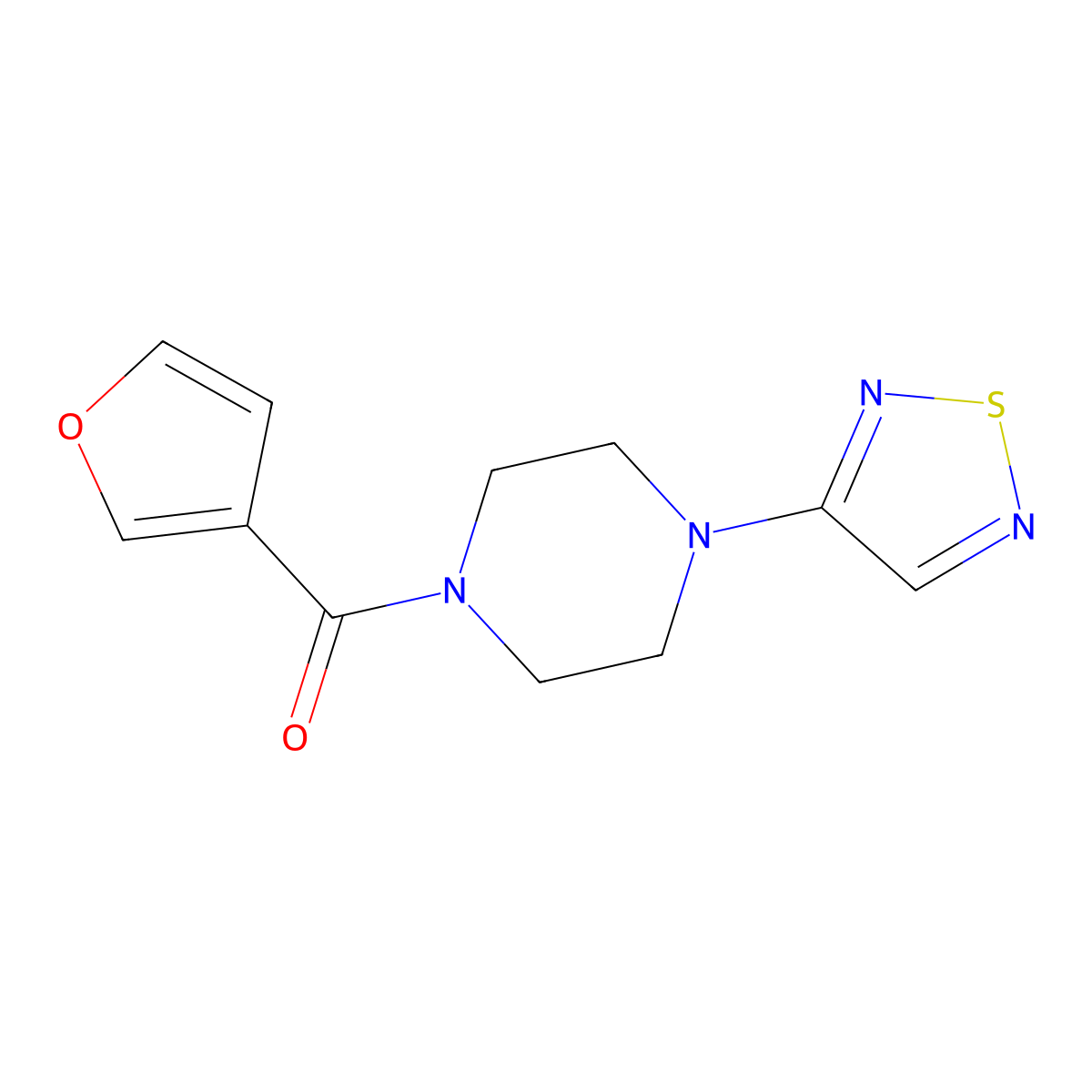 1-(Furan-3-carbonyl)-4-(1,2,5-thiadiazol-3-yl)piperazine molecular structure, CAS 2097883-55-9