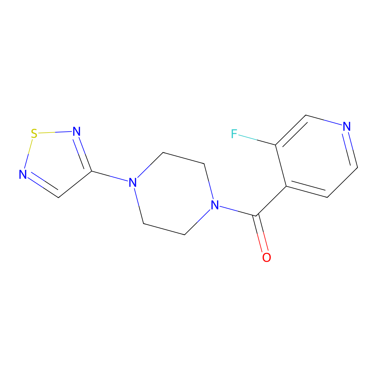 1-(3-Fluoropyridine-4-carbonyl)-4-(1,2,5-thiadiazol-3-yl)piperazine molecular structure, CAS 2097883-56-0
