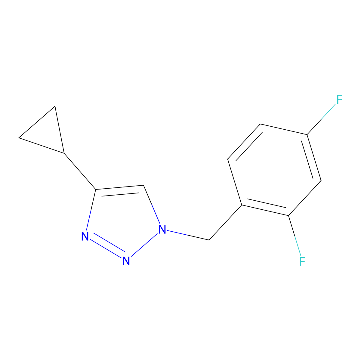4-cyclopropyl-1-[(2,4-difluorophenyl)methyl]-1H-1,2,3-triazole molecular structure, CAS 2097883-65-1