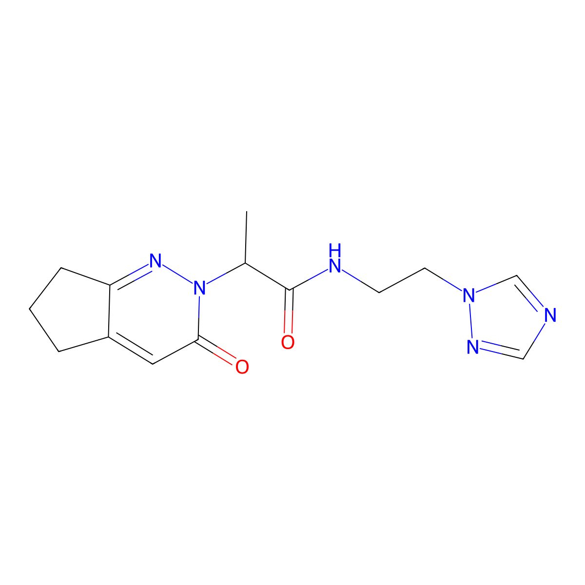 N-(2-(1H-1,2,4-triazol-1-yl)ethyl)-2-(3-oxo-3,5,6,7-tetrahydro-2H-cyclopenta[c]pyridazin-2-yl)propanamide molecular structure, CAS 2097883-70-8
