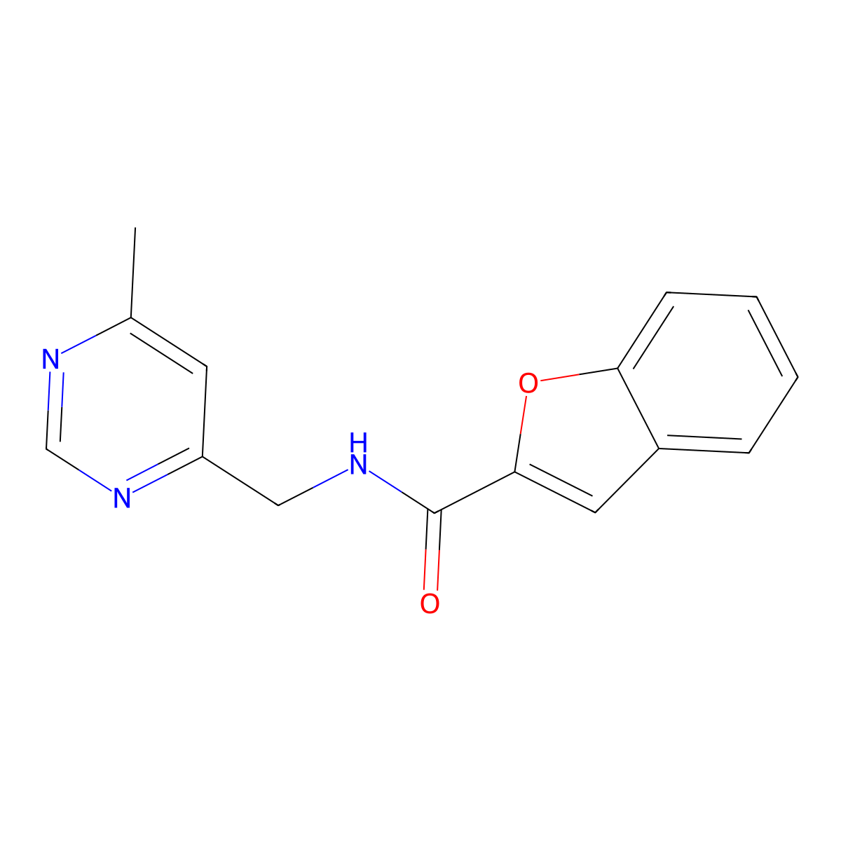 N-[(6-methylpyrimidin-4-yl)methyl]-1-benzofuran-2-carboxamide molecular structure, CAS 2097883-73-1