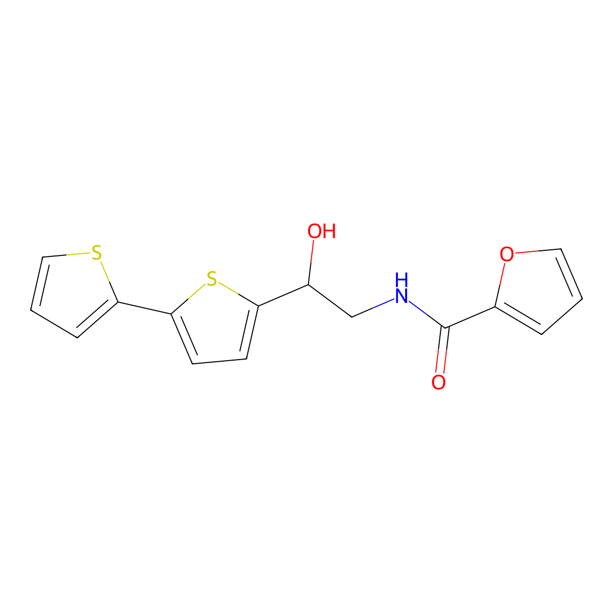 N-(2-{[2,2'-bithiophene]-5-yl}-2-hydroxyethyl)furan-2-carboxamide molecular structure, CAS 2097883-77-5