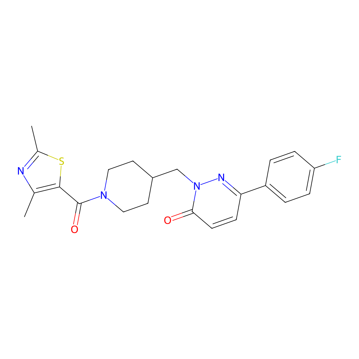 2-{[1-(2,4-Dimethyl-1,3-thiazole-5-carbonyl)piperidin-4-yl]methyl}-6-(4-fluorophenyl)-2,3-dihydropyridazin-3-one molecular structure, CAS 2097883-79-7