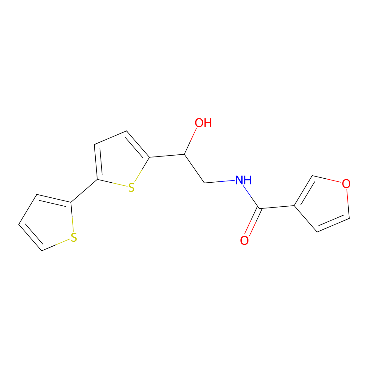 N-(2-{[2,2'-bithiophene]-5-yl}-2-hydroxyethyl)furan-3-carboxamide molecular structure, CAS 2097883-80-0