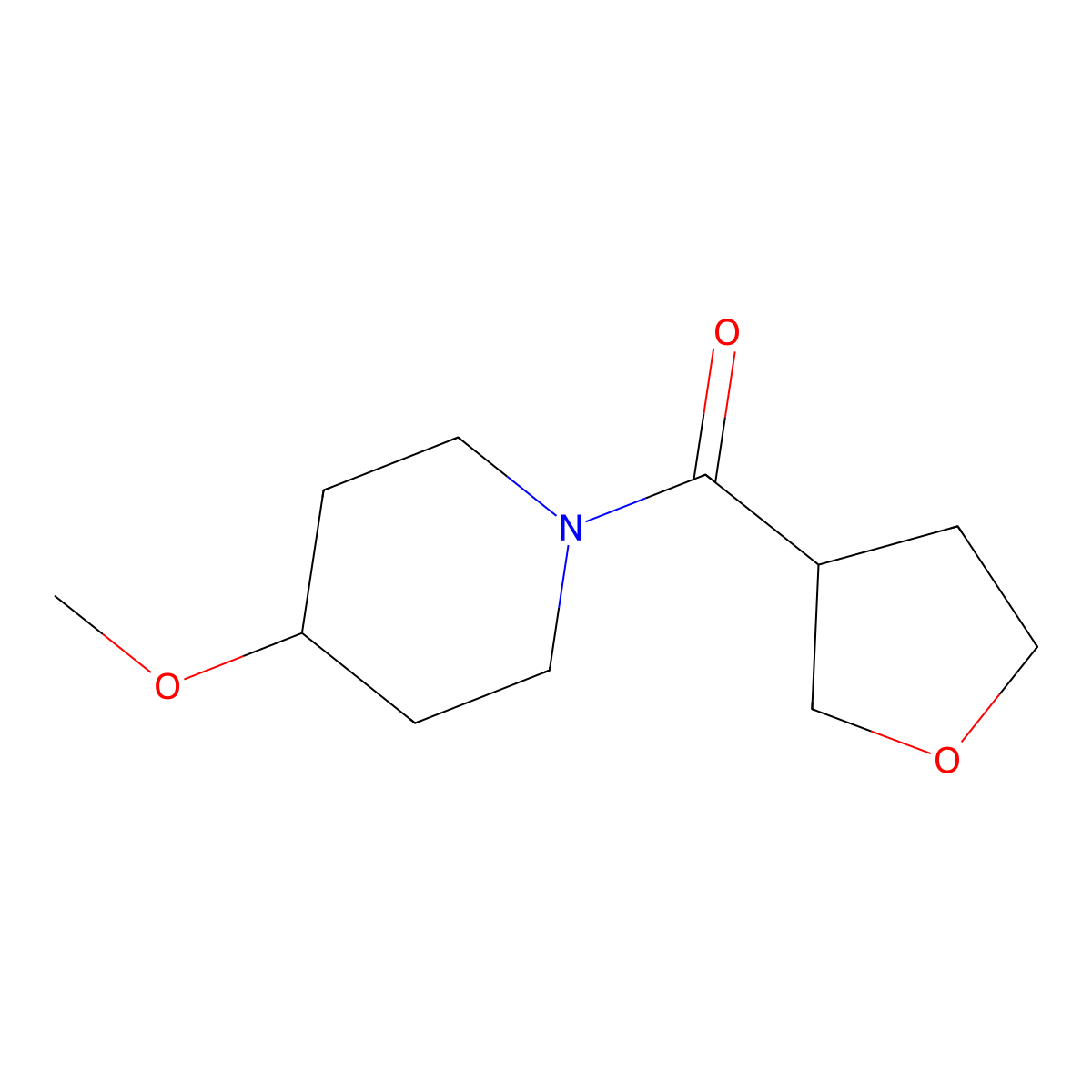 4-Methoxy-1-(oxolane-3-carbonyl)piperidine molecular structure, CAS 2097883-83-3