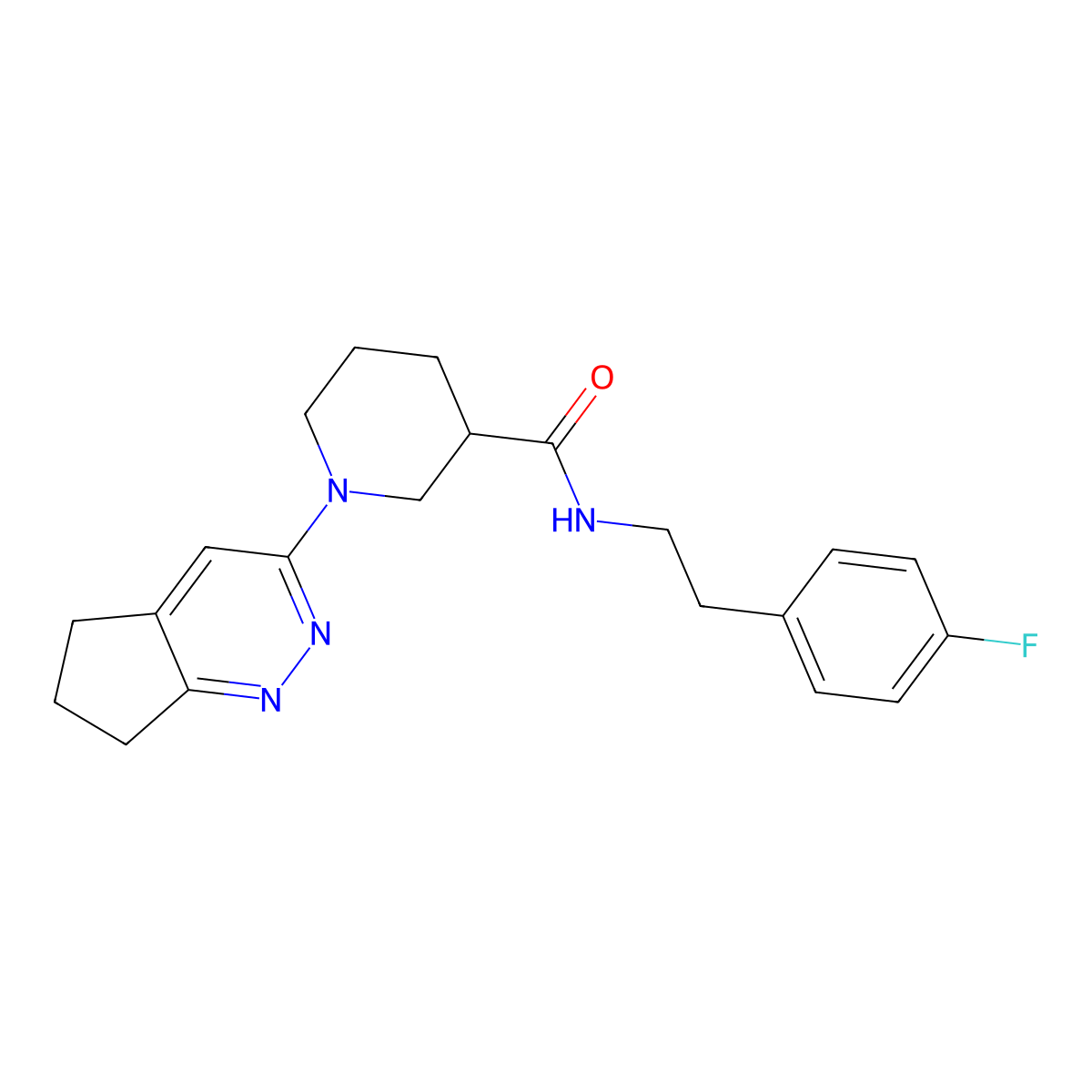 1-{5H,6H,7H-cyclopenta[c]pyridazin-3-yl}-N-[2-(4-fluorophenyl)ethyl]piperidine-3-carboxamide molecular structure, CAS 2097883-85-5