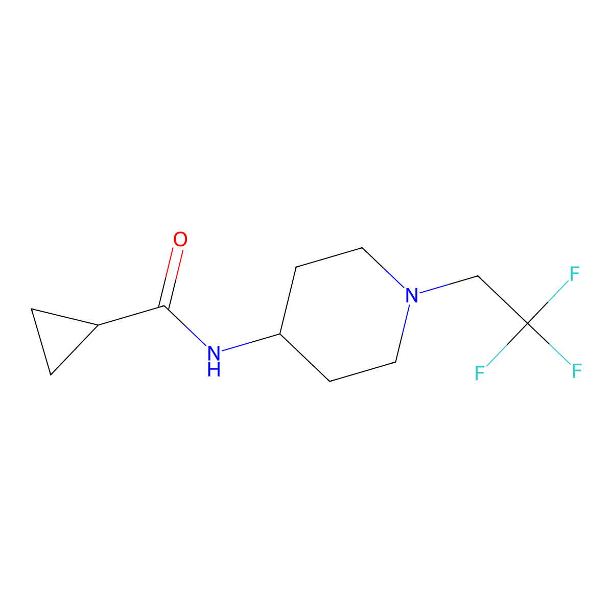 N-[1-(2,2,2-trifluoroethyl)piperidin-4-yl]cyclopropanecarboxamide molecular structure, CAS 2097883-87-7