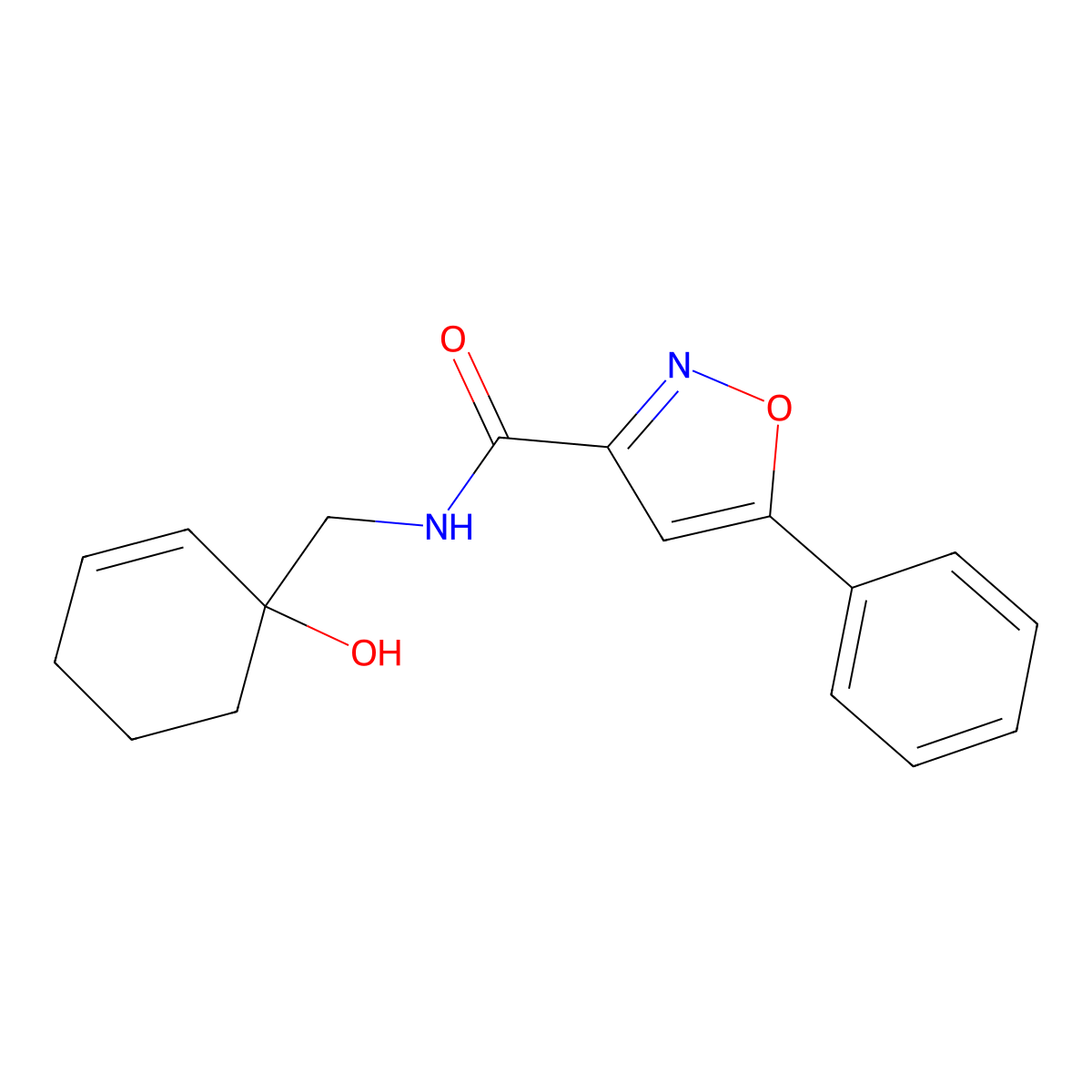 N-[(1-hydroxycyclohex-2-en-1-yl)methyl]-5-phenyl-1,2-oxazole-3-carboxamide molecular structure, CAS 2097883-97-9