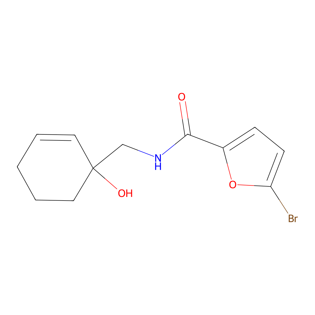 5-bromo-N-[(1-hydroxycyclohex-2-en-1-yl)methyl]furan-2-carboxamide molecular structure, CAS 2097884-05-2