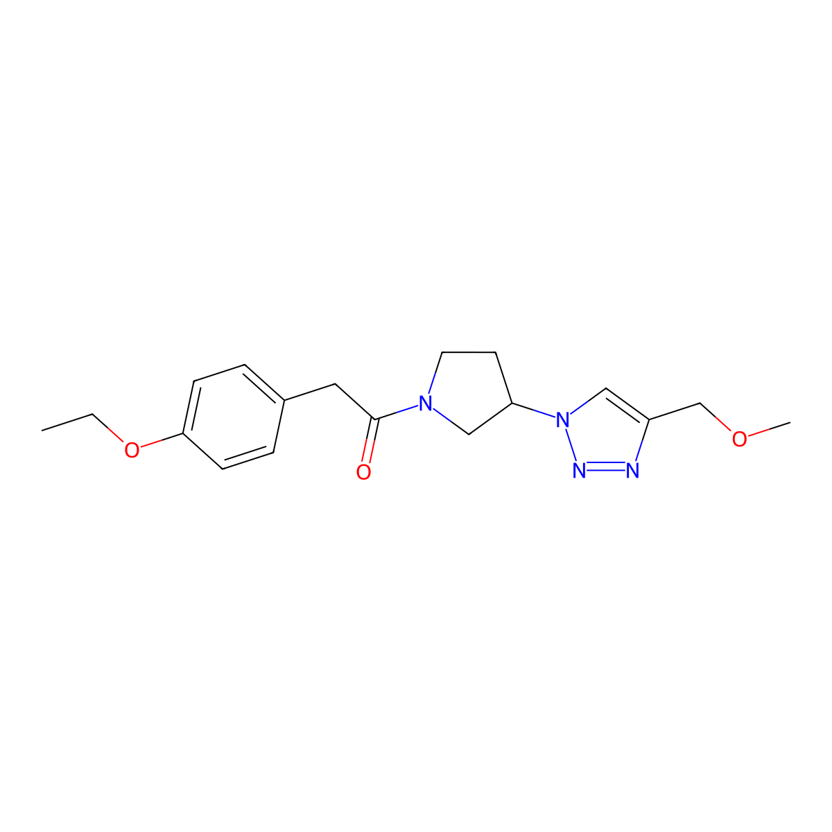 2-(4-ethoxyphenyl)-1-{3-[4-(methoxymethyl)-1H-1,2,3-triazol-1-yl]pyrrolidin-1-yl}ethan-1-one molecular structure, CAS 2097884-06-3
