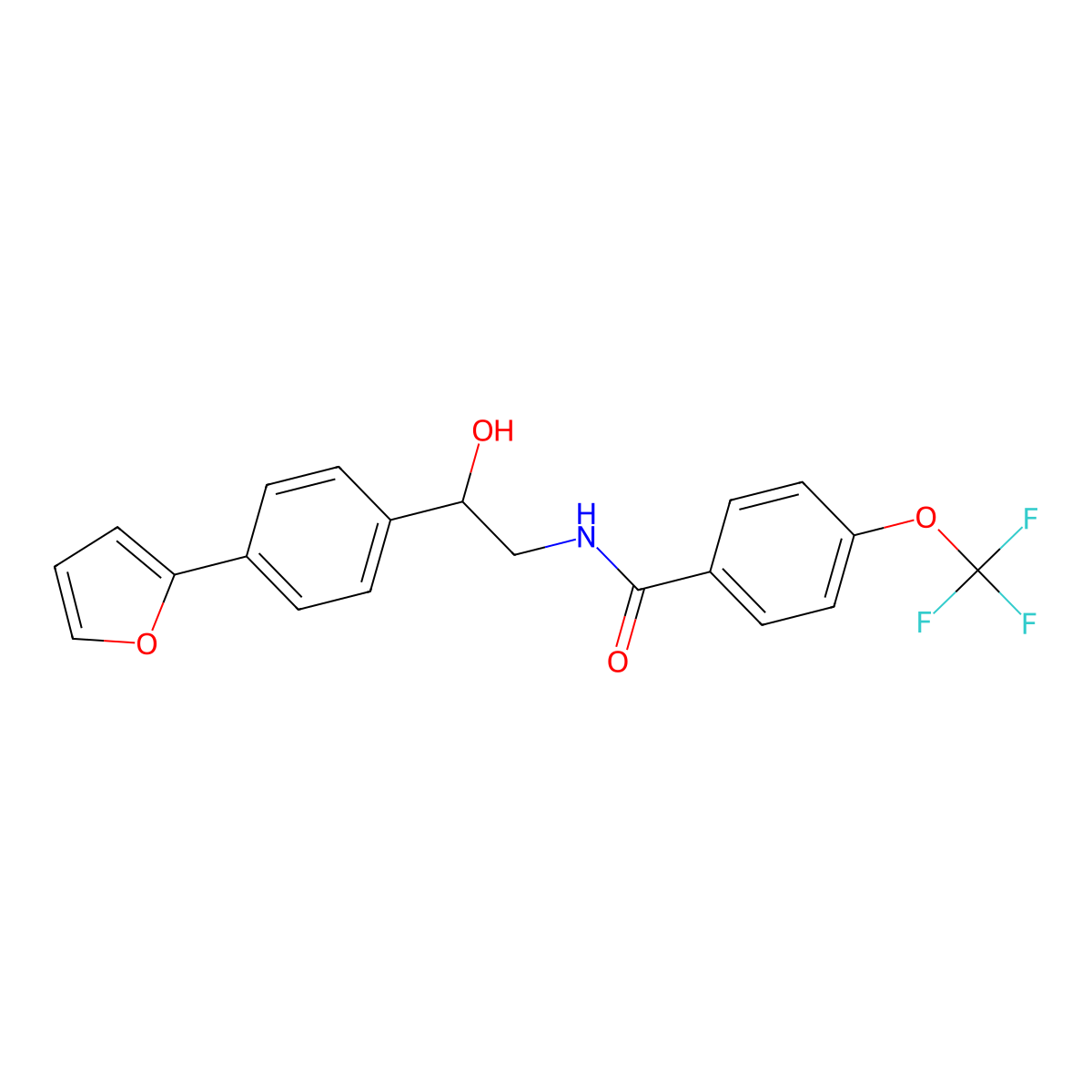 N-{2-[4-(furan-2-yl)phenyl]-2-hydroxyethyl}-4-(trifluoromethoxy)benzamide molecular structure, CAS 2097884-12-1