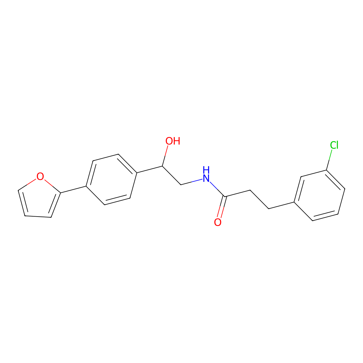 3-(3-chlorophenyl)-N-{2-[4-(furan-2-yl)phenyl]-2-hydroxyethyl}propanamide molecular structure, CAS 2097884-31-4