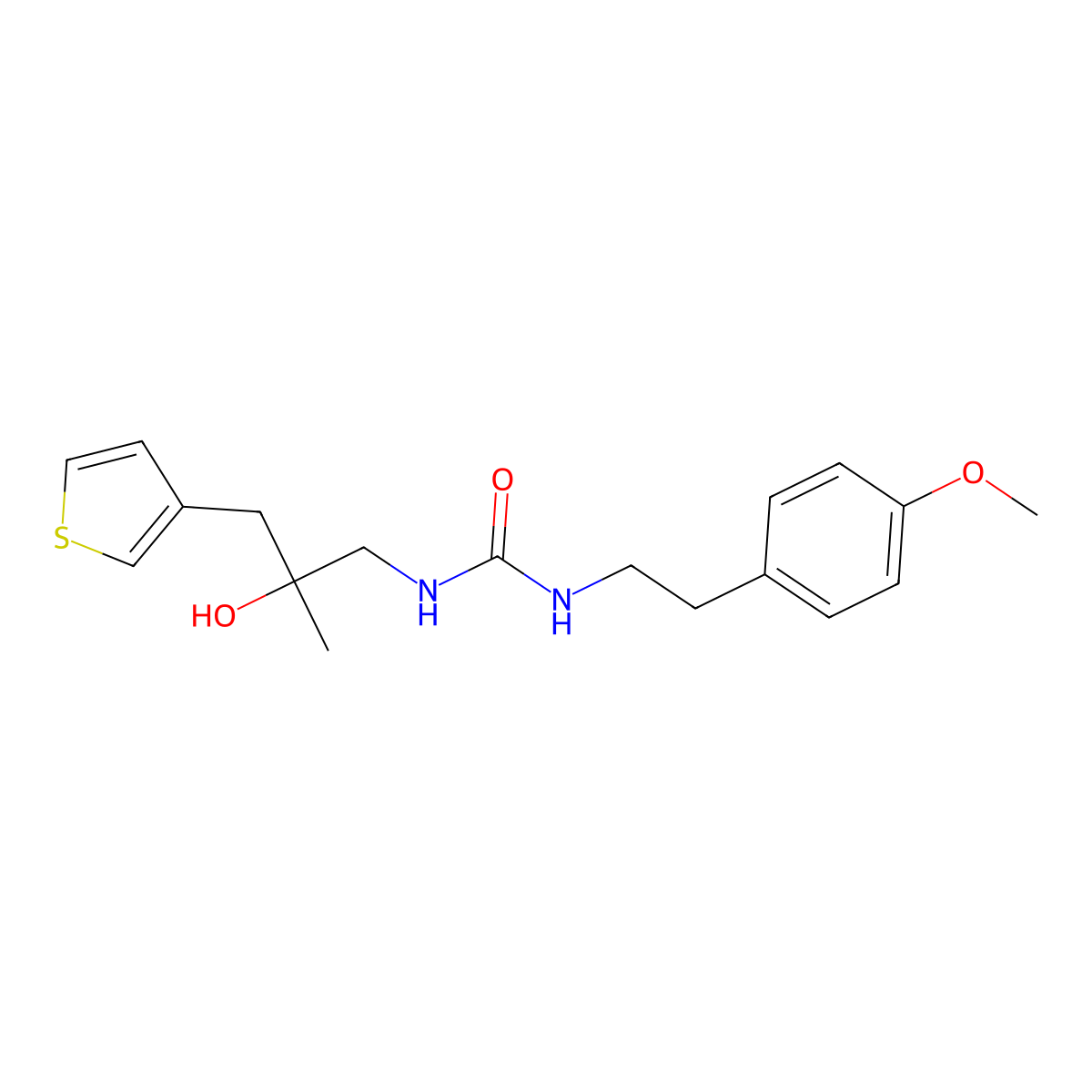 3-{2-Hydroxy-2-[(thiophen-3-yl)methyl]propyl}-1-[2-(4-methoxyphenyl)ethyl]urea molecular structure, CAS 2097884-34-7