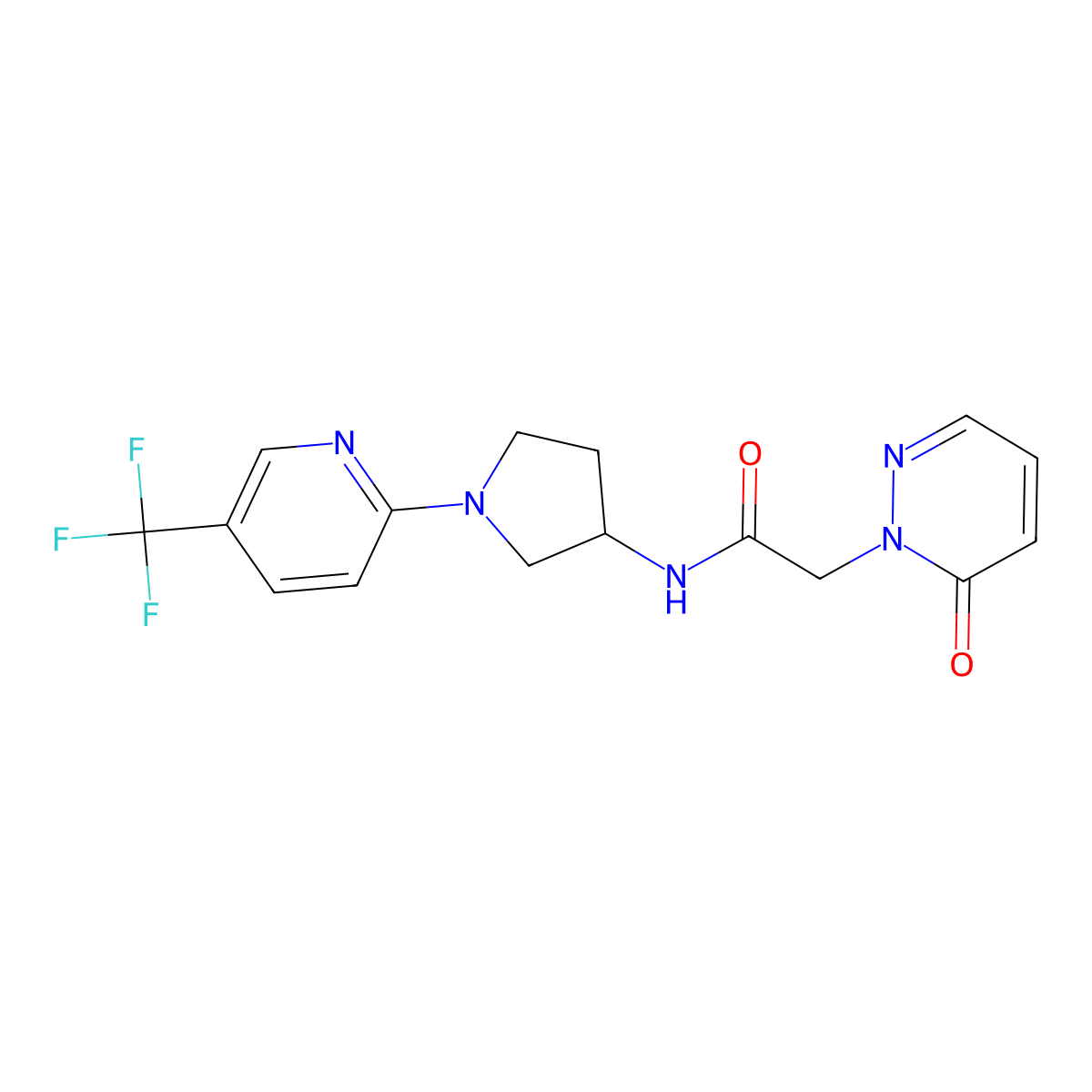 2-(6-oxopyridazin-1(6H)-yl)-N-(1-(5-(trifluoromethyl)pyridin-2-yl)pyrrolidin-3-yl)acetamide molecular structure, CAS 2097884-41-6