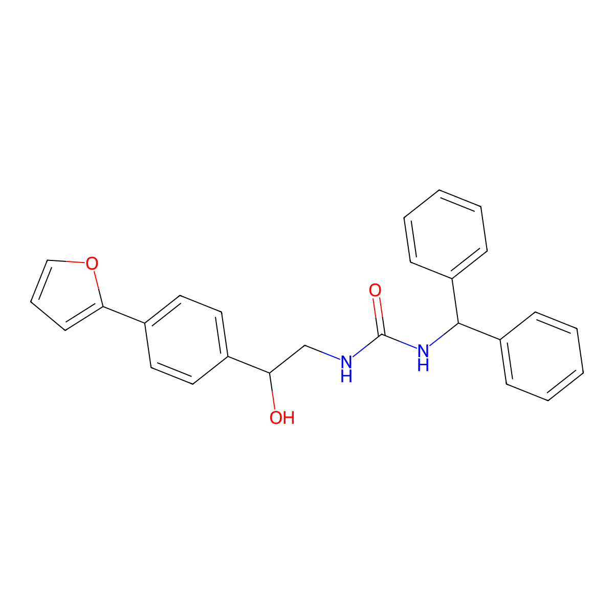 1-(Diphenylmethyl)-3-{2-[4-(furan-2-yl)phenyl]-2-hydroxyethyl}urea molecular structure, CAS 2097884-64-3