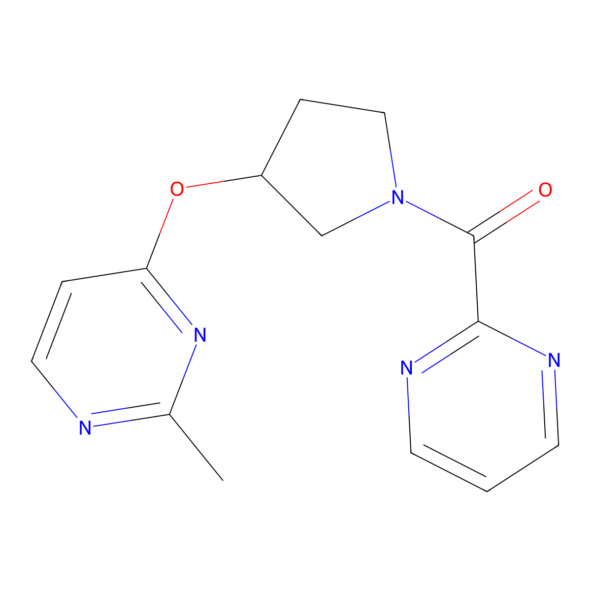 2-Methyl-4-{[1-(pyrimidine-2-carbonyl)pyrrolidin-3-yl]oxy}pyrimidine molecular structure, CAS 2097884-68-7