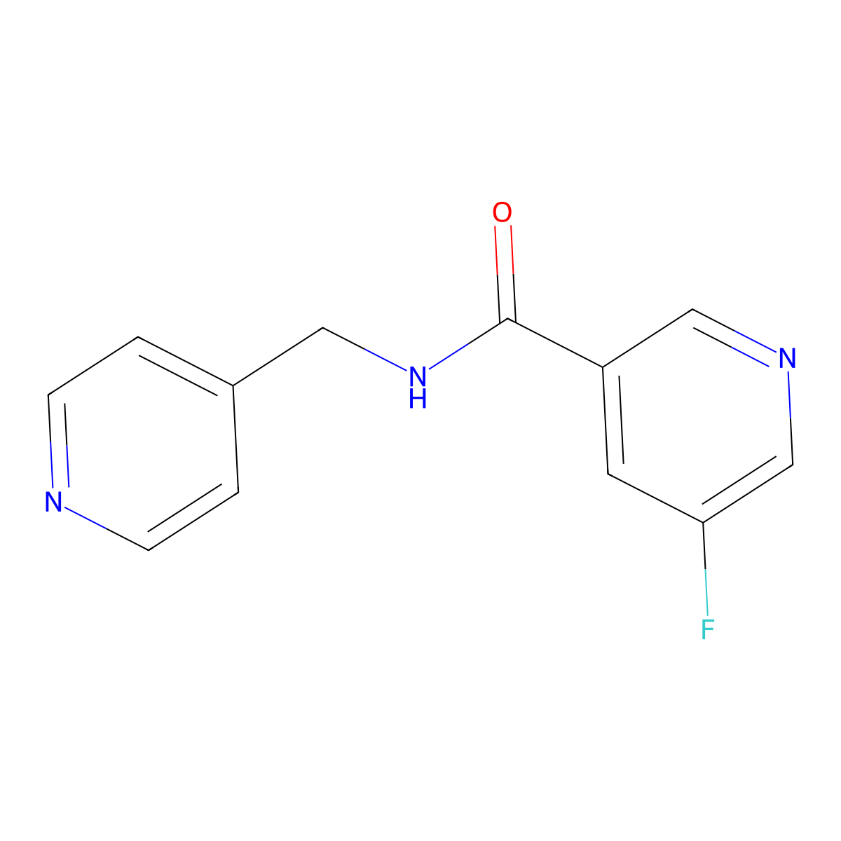 5-fluoro-N-(pyridin-4-ylmethyl)nicotinamide molecular structure, CAS 2097887-87-9
