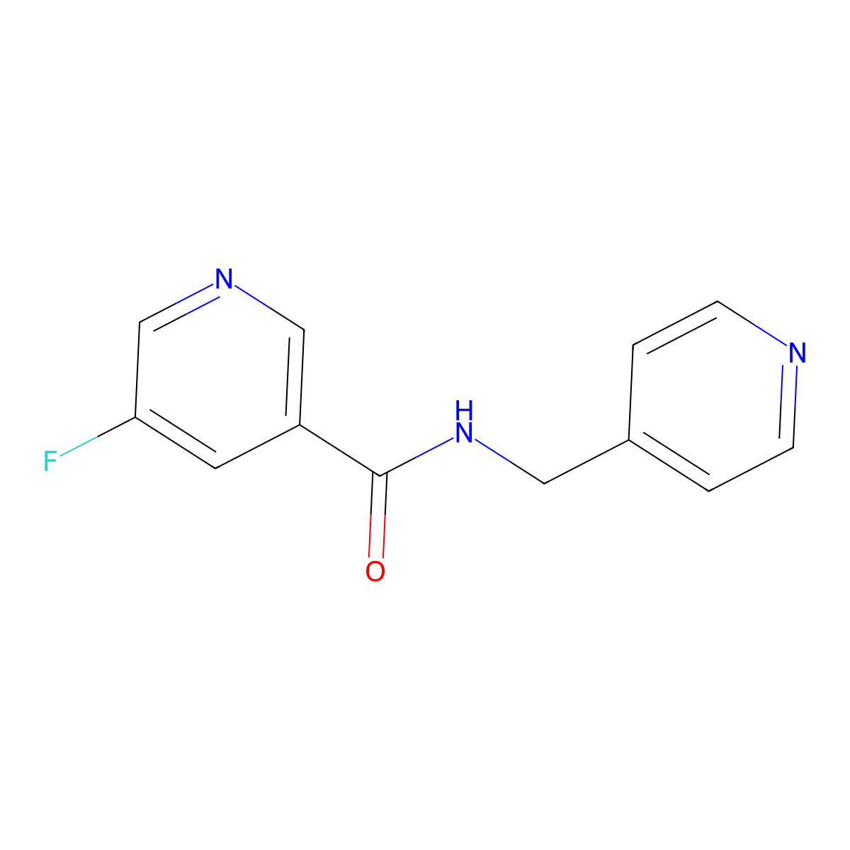 5-fluoro-N-(pyridin-4-ylmethyl)nicotinamide molecular structure, CAS 2097887-87-9