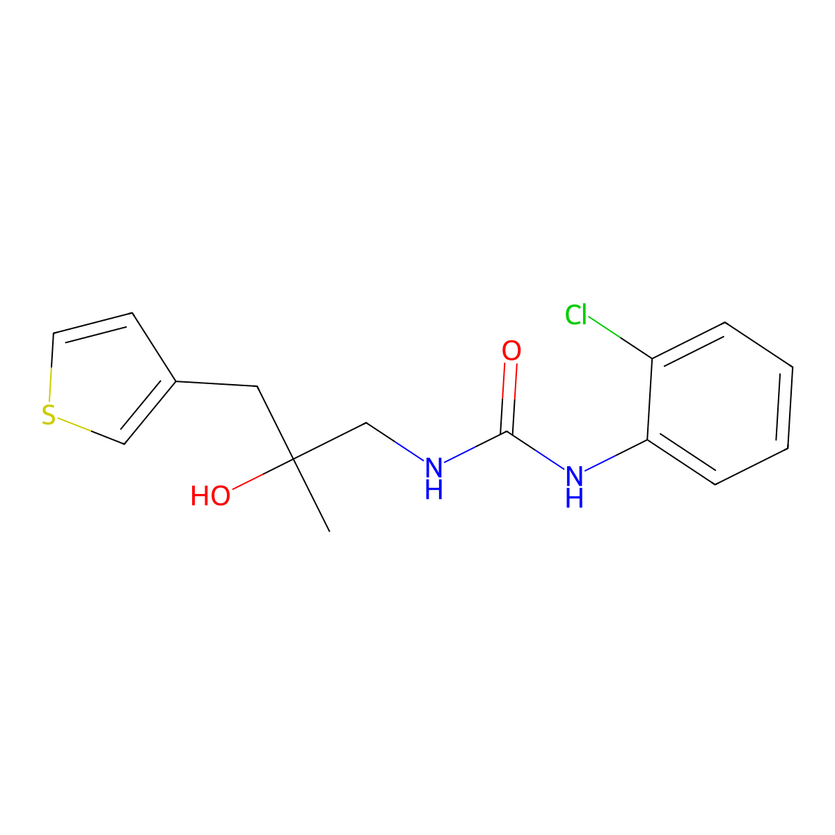 1-(2-Chlorophenyl)-3-{2-hydroxy-2-[(thiophen-3-yl)methyl]propyl}urea molecular structure, CAS 2097887-93-7