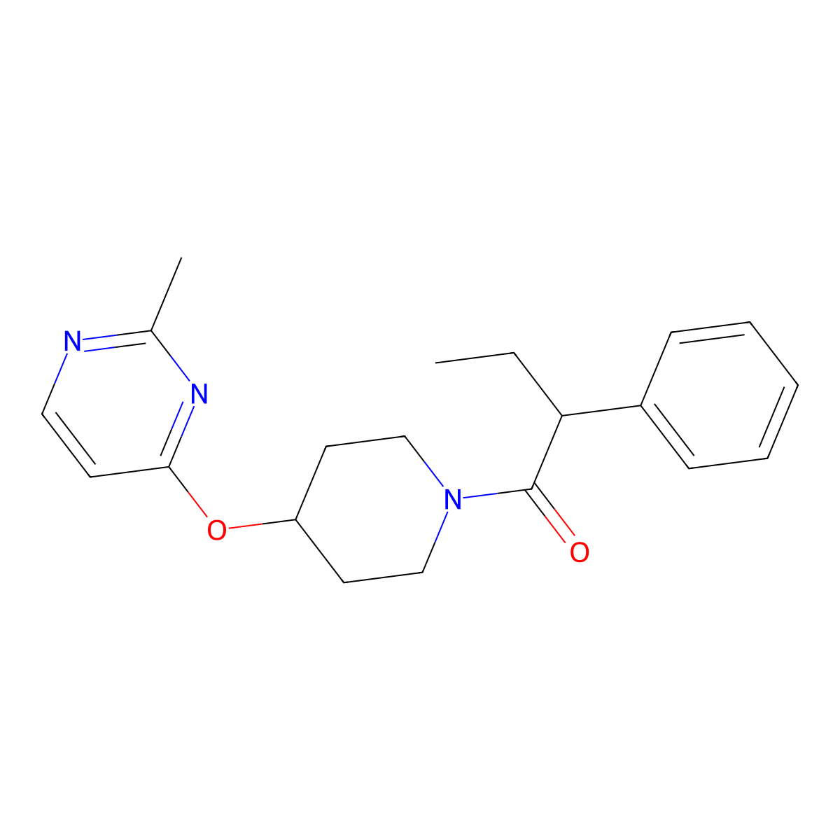 1-{4-[(2-Methylpyrimidin-4-yl)oxy]piperidin-1-yl}-2-phenylbutan-1-one molecular structure, CAS 2097887-95-9