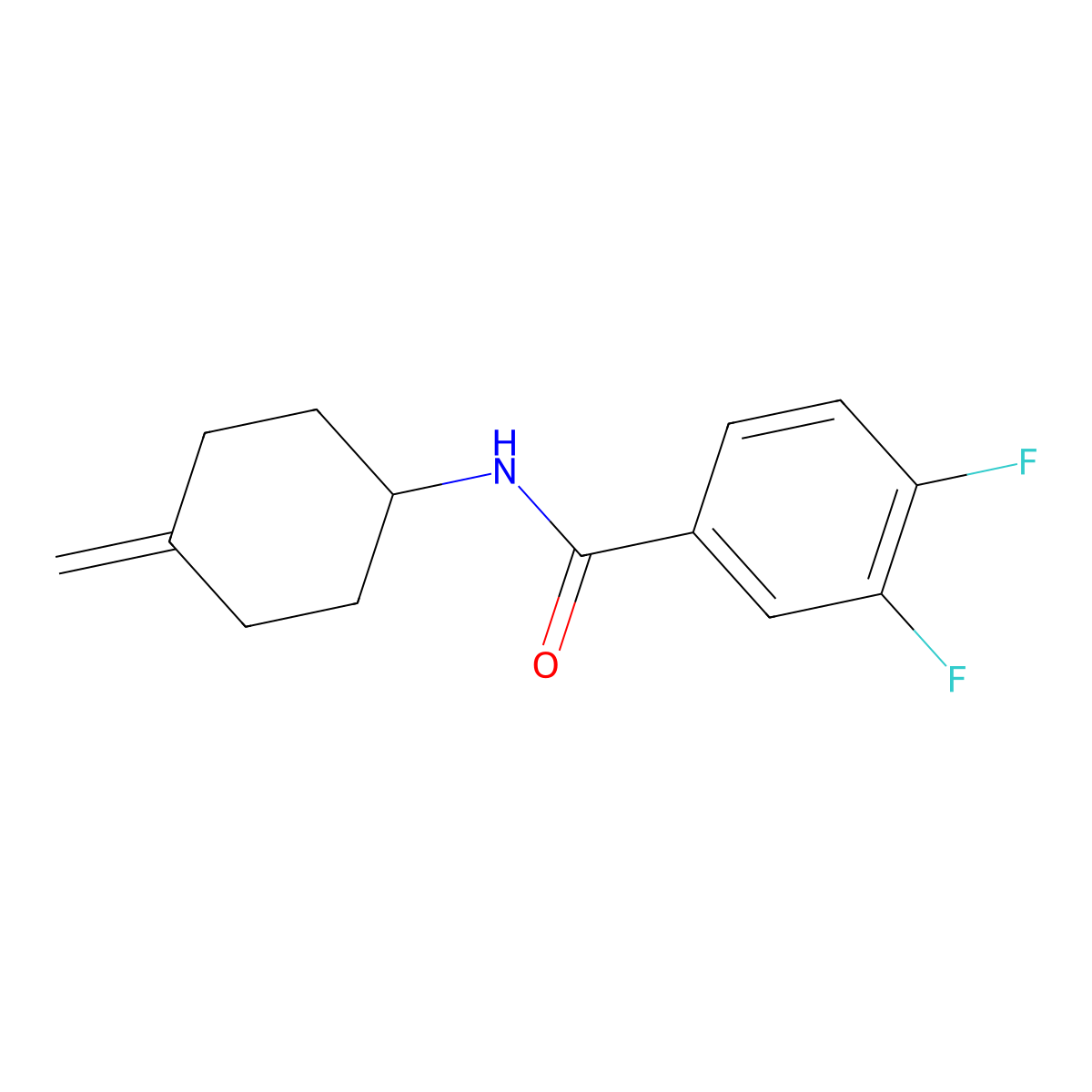 3,4-difluoro-N-(4-methylidenecyclohexyl)benzamide molecular structure, CAS 2097887-96-0