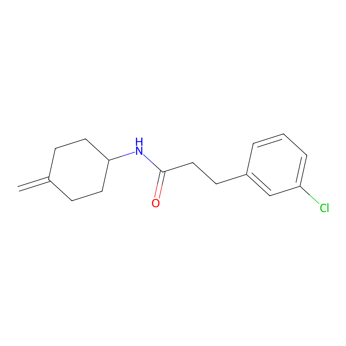3-(3-chlorophenyl)-N-(4-methylidenecyclohexyl)propanamide molecular structure, CAS 2097888-02-1