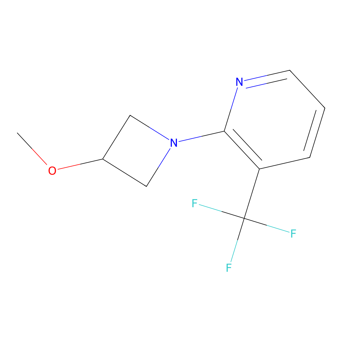 2-(3-Methoxyazetidin-1-yl)-3-(trifluoromethyl)pyridine molecular structure, CAS 2097888-12-3
