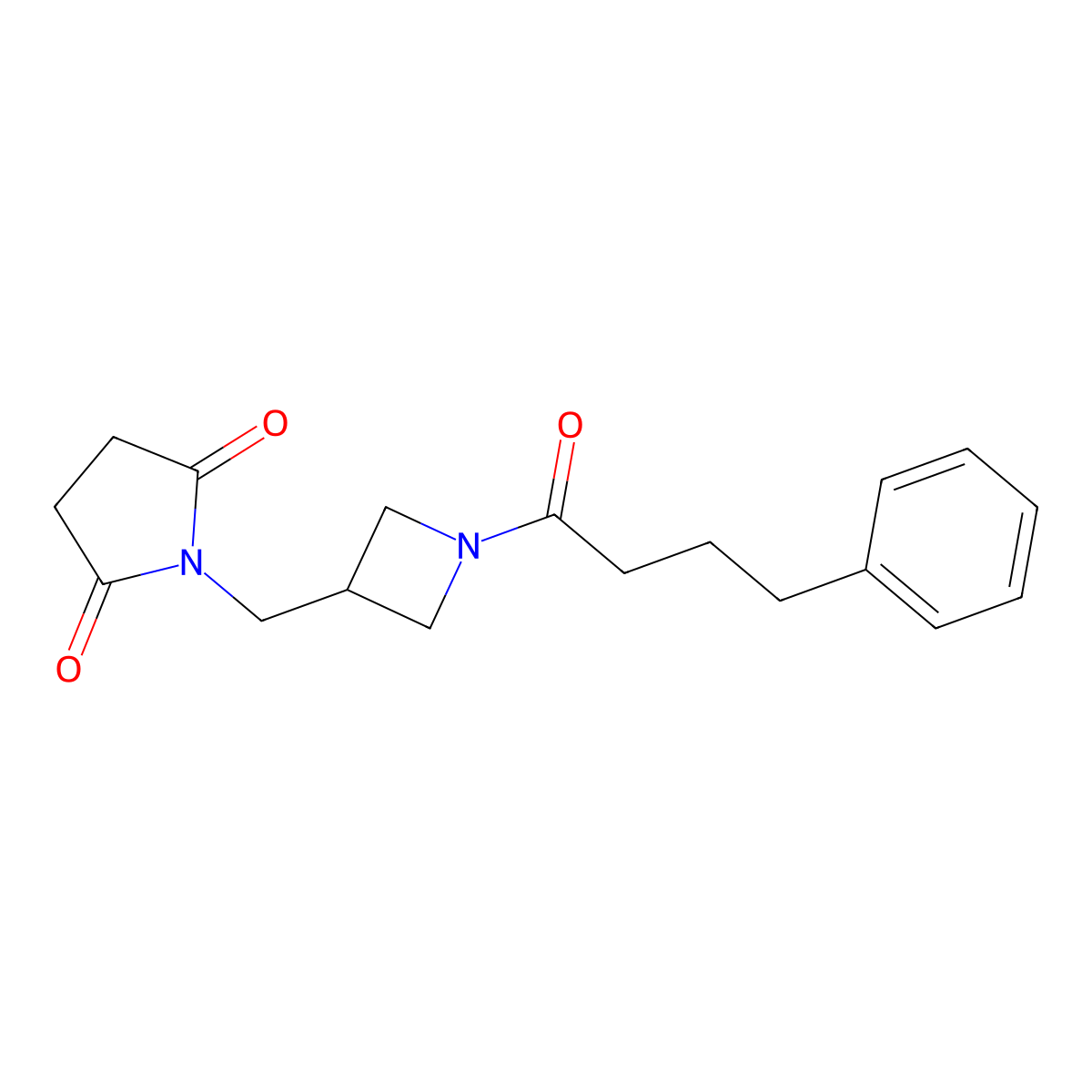 1-{[1-(4-Phenylbutanoyl)azetidin-3-yl]methyl}pyrrolidine-2,5-dione molecular structure, CAS 2097888-29-2