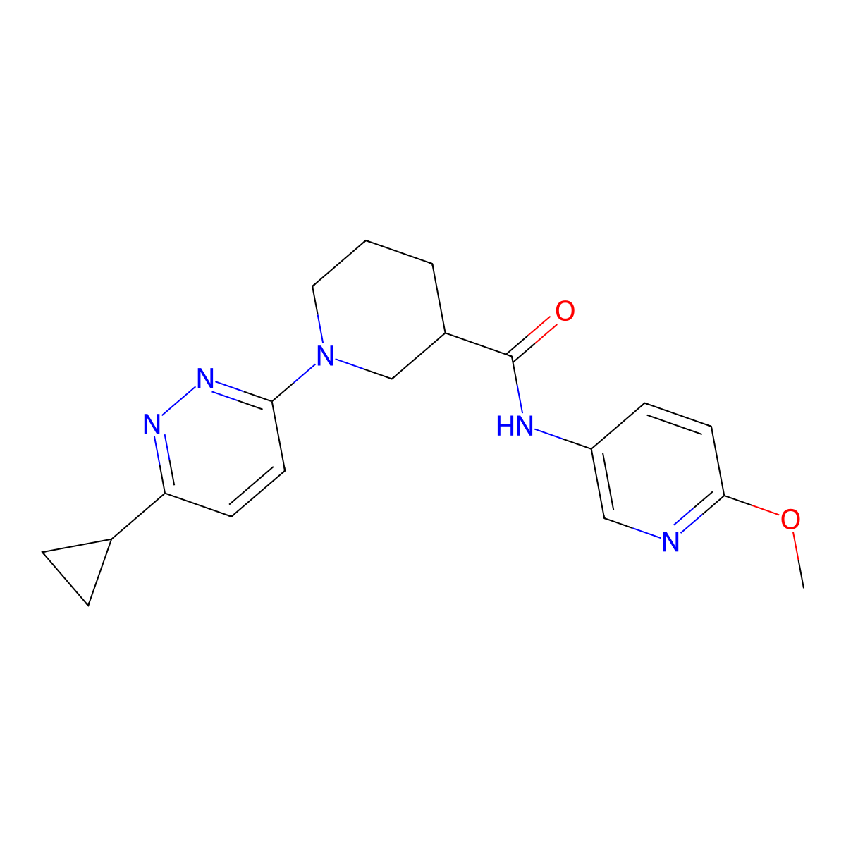 1-(6-cyclopropylpyridazin-3-yl)-N-(6-methoxypyridin-3-yl)piperidine-3-carboxamide molecular structure, CAS 2097888-30-5