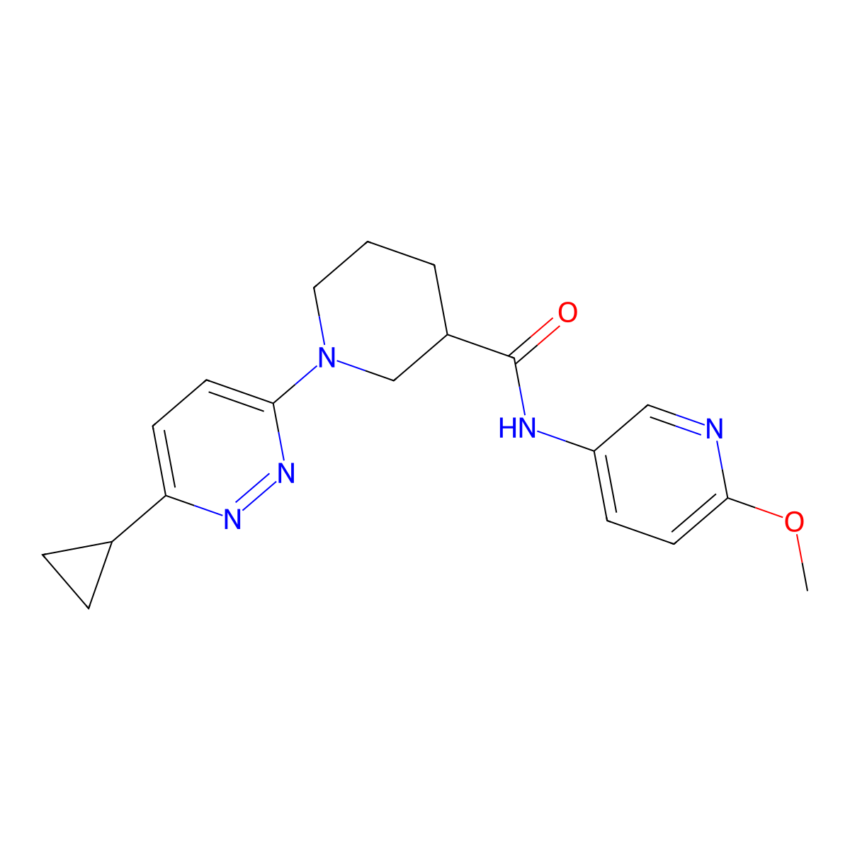 1-(6-cyclopropylpyridazin-3-yl)-N-(6-methoxypyridin-3-yl)piperidine-3-carboxamide molecular structure, CAS 2097888-30-5