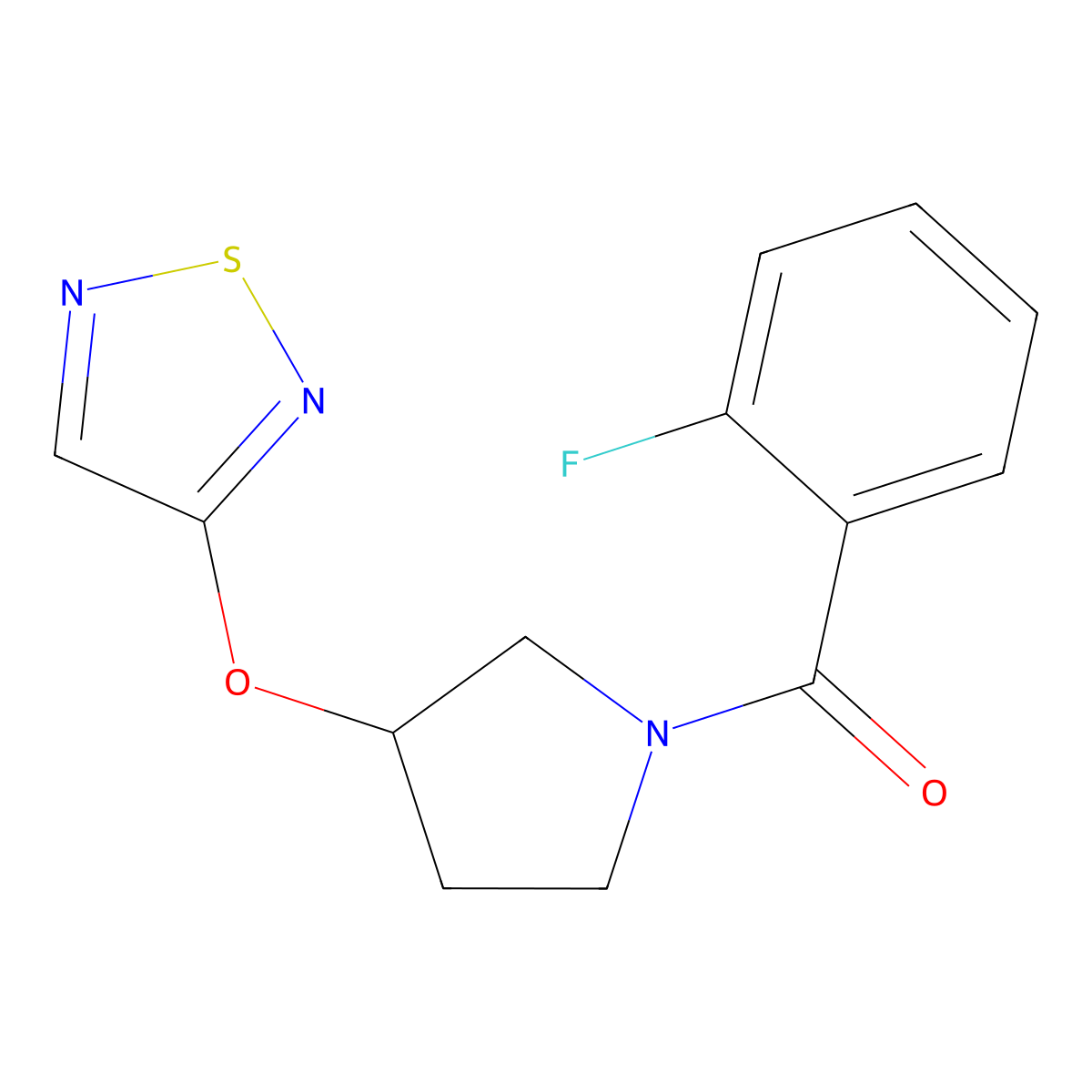 3-{[1-(2-Fluorobenzoyl)pyrrolidin-3-yl]oxy}-1,2,5-thiadiazole molecular structure, CAS 2097888-35-0