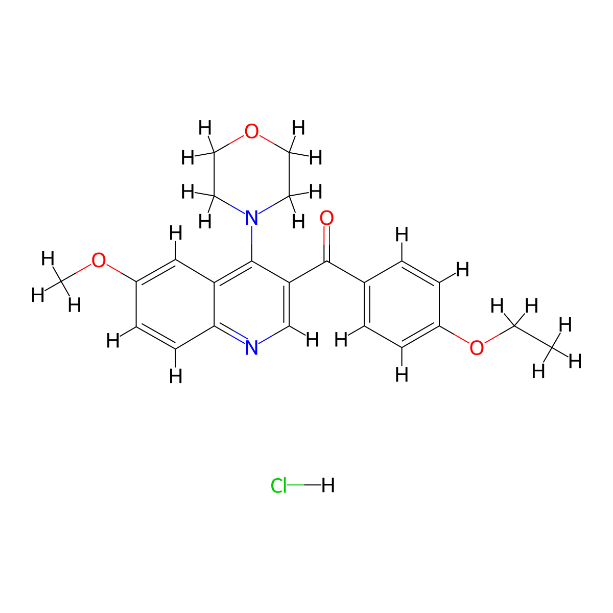 3-(4-Ethoxybenzoyl)-6-methoxy-4-(morpholin-4-yl)quinoline hydrochloride molecular structure, CAS 2097888-38-3