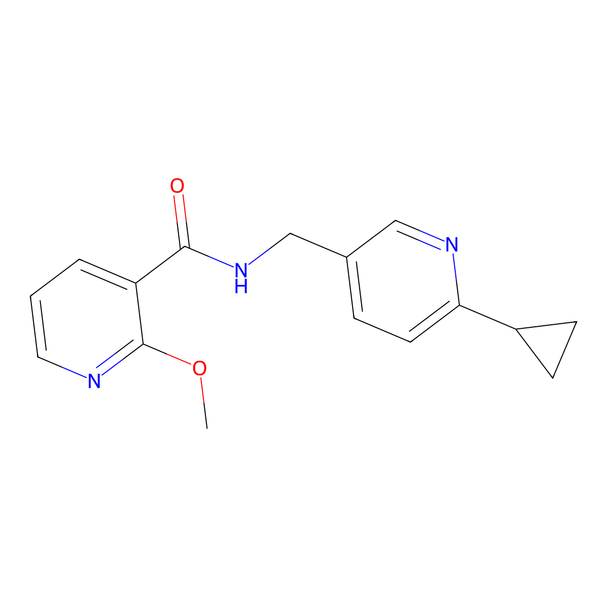 N-[(6-cyclopropylpyridin-3-yl)methyl]-2-methoxypyridine-3-carboxamide molecular structure, CAS 2097888-56-5