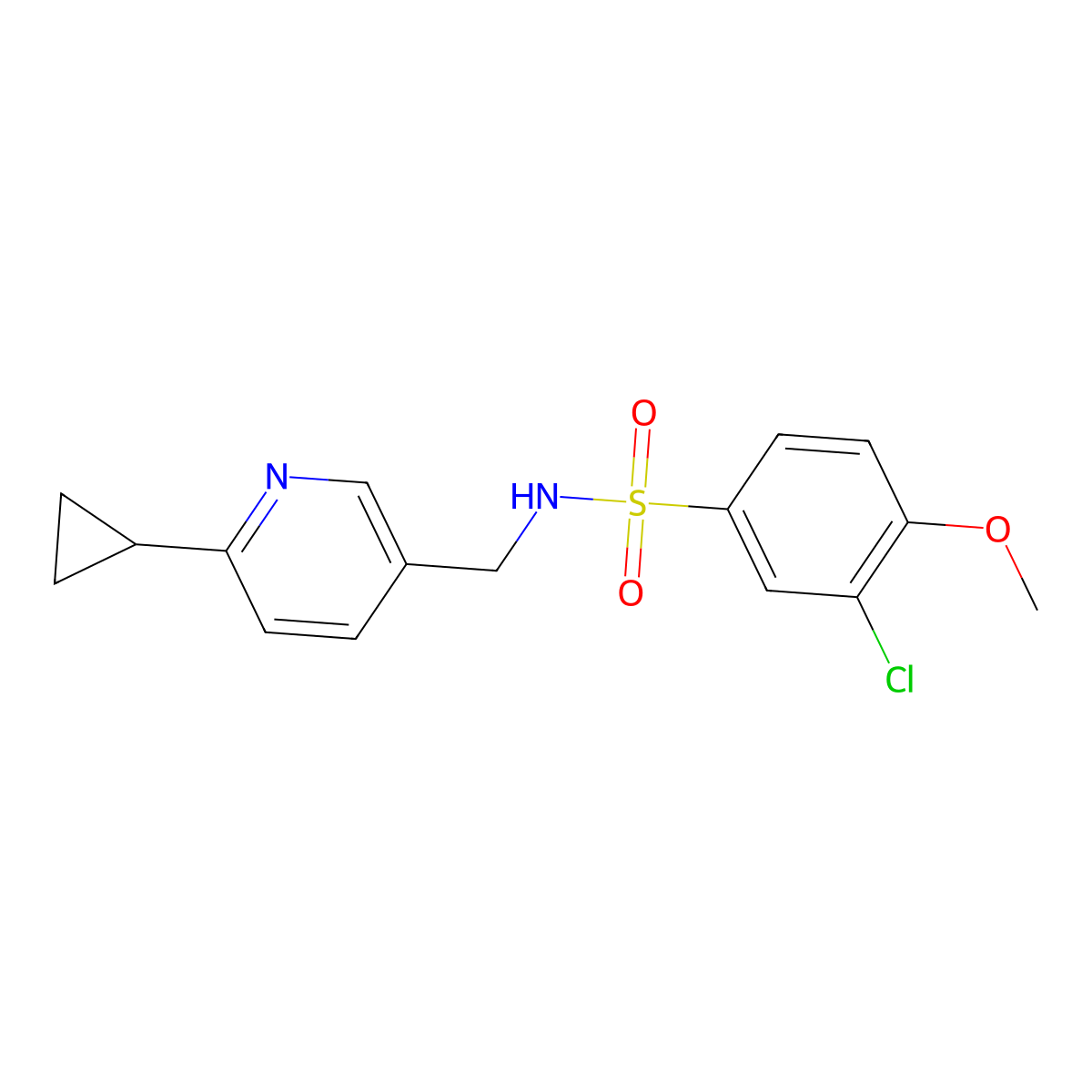 3-chloro-N-[(6-cyclopropylpyridin-3-yl)methyl]-4-methoxybenzene-1-sulfonamide molecular structure, CAS 2097888-72-5