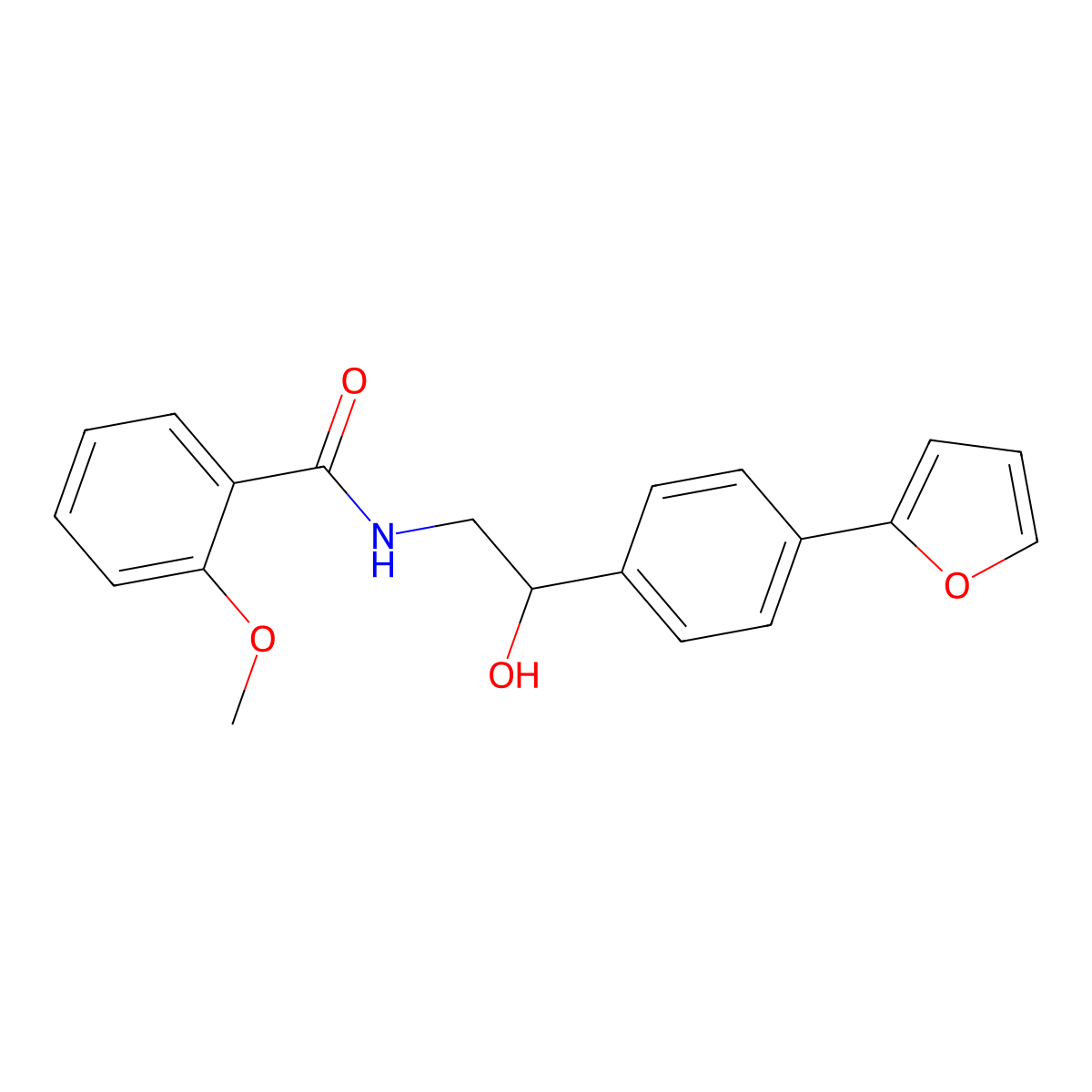 N-{2-[4-(furan-2-yl)phenyl]-2-hydroxyethyl}-2-methoxybenzamide molecular structure, CAS 2097888-75-8