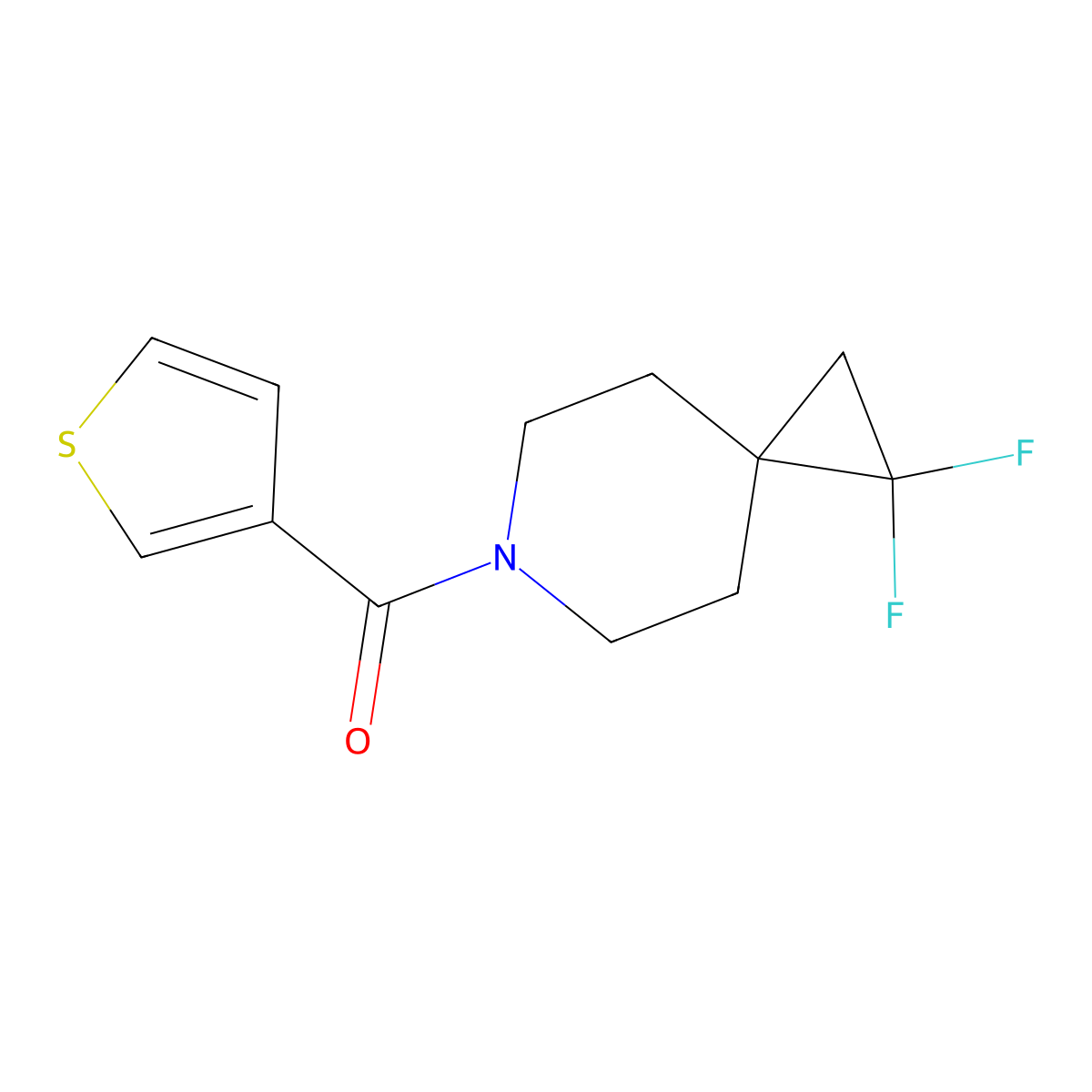 1,1-Difluoro-6-(thiophene-3-carbonyl)-6-azaspiro[2.5]octane molecular structure, CAS 2097888-80-5