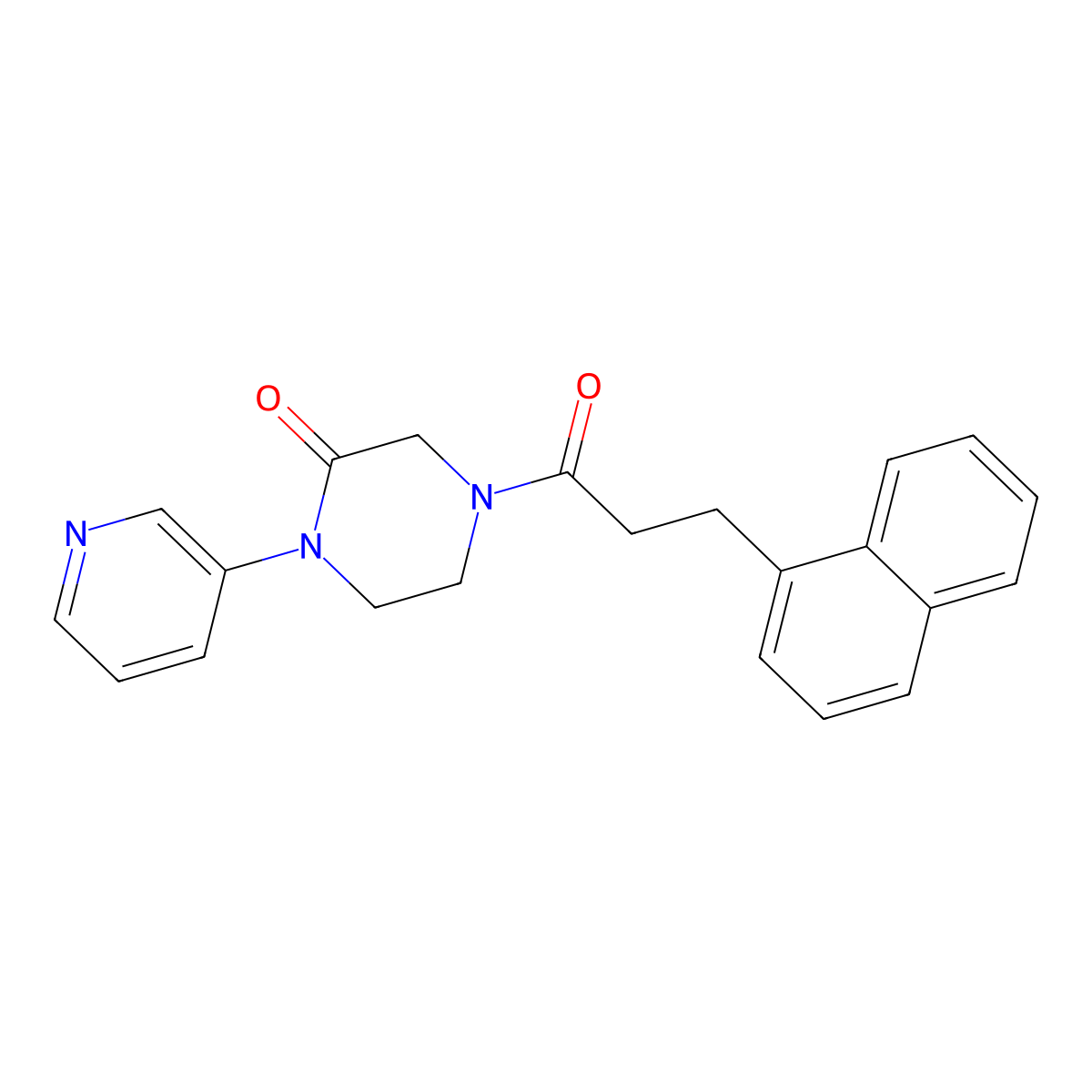 4-[3-(Naphthalen-1-yl)propanoyl]-1-(pyridin-3-yl)piperazin-2-one molecular structure, CAS 2097888-83-8