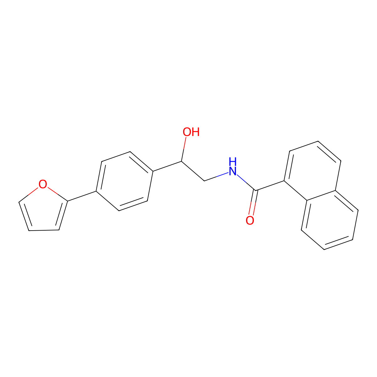 N-{2-[4-(furan-2-yl)phenyl]-2-hydroxyethyl}naphthalene-1-carboxamide molecular structure, CAS 2097888-87-2