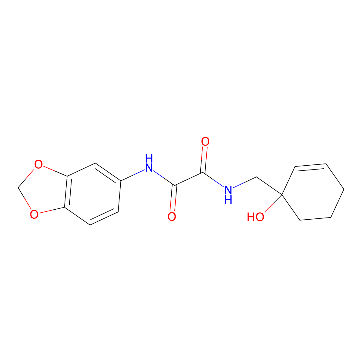 N-(2H-1,3-benzodioxol-5-yl)-N'-[(1-hydroxycyclohex-2-en-1-yl)methyl]ethanediamide molecular structure, CAS 2097889-01-3
